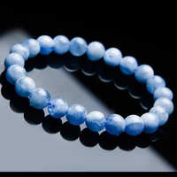 natural blue aquamarine bracelet women men clear round beads stone blue aquamarine best stretch 7mm 8mm 9mm 10mm aaaaa