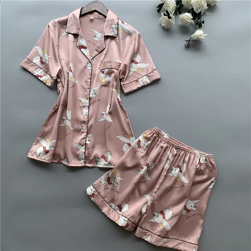 2019 пижамный комплект для сна привлекательный атлас летняя Пижама женская пижама