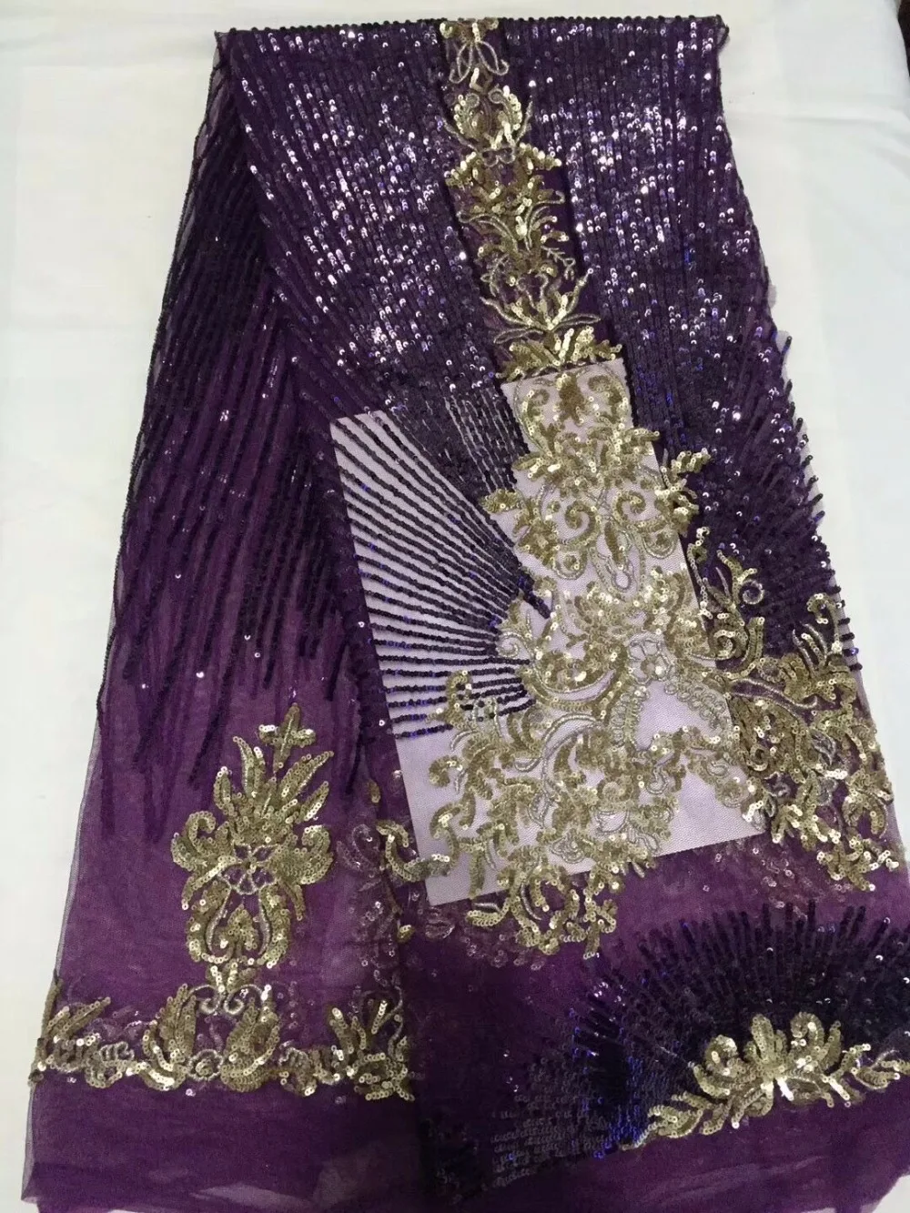 

romantic ZH-32284 sequins french lace for evening dress embroidery lace fabric with best quality