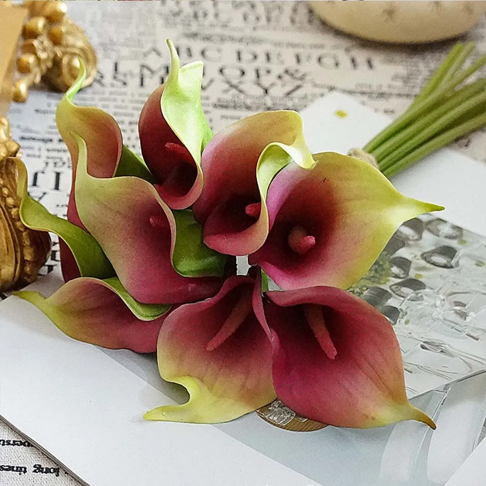 

10pcs Artificial Flower PE Calla new Year christmas decorations for home vases Bridal Bouquet Wedding Party Flower Craft