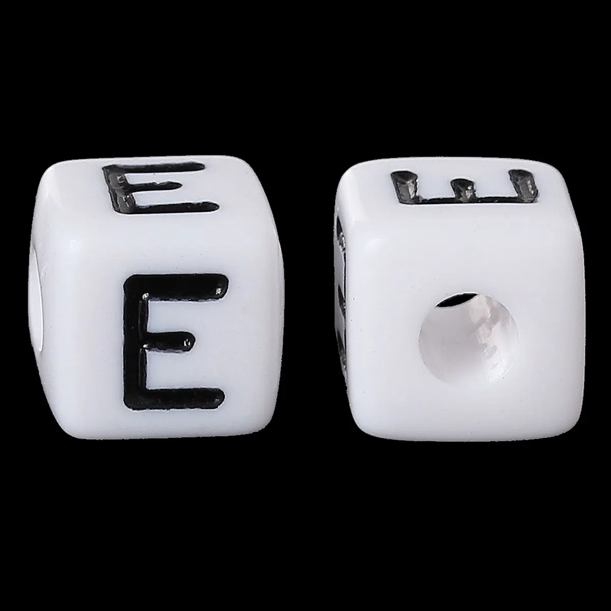 8 сезонов акриловые бусины разделители квадратные белые буквы узор E около 10 мм (3/8