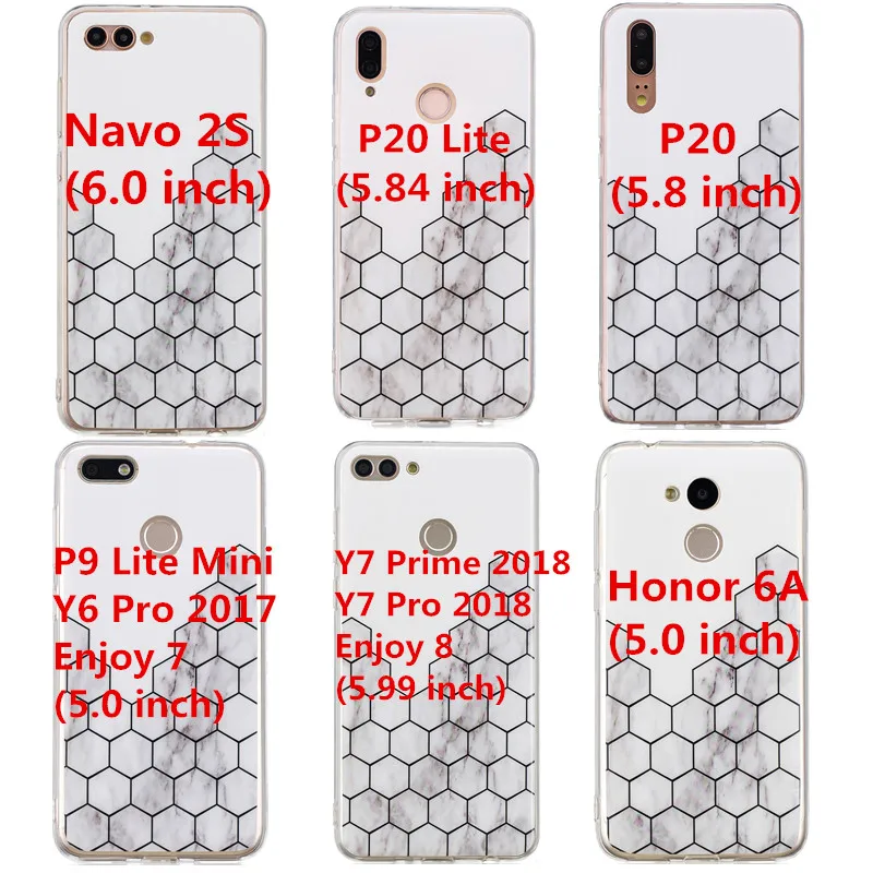 Phone Cases For Huawei P20 Lite Case Marble Silicone Back Cover P 20 P9 lite mini Nova 2s Honor 6A Y7 Prime 2018 Bags |