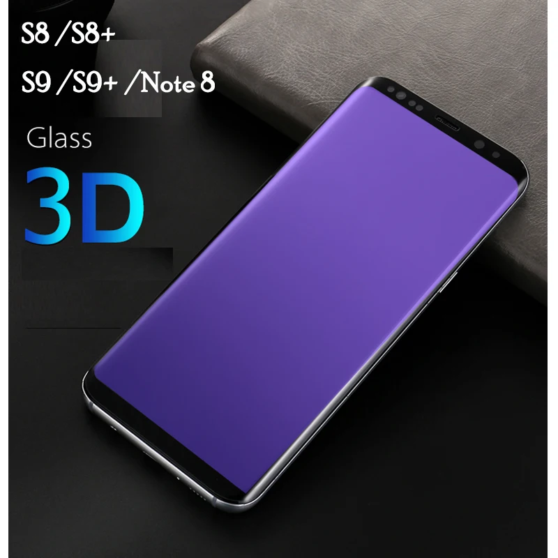 Антибликовое закаленное стекло с голубым светом для Samsung Note 8 S8 plus S9 3D изогнутая