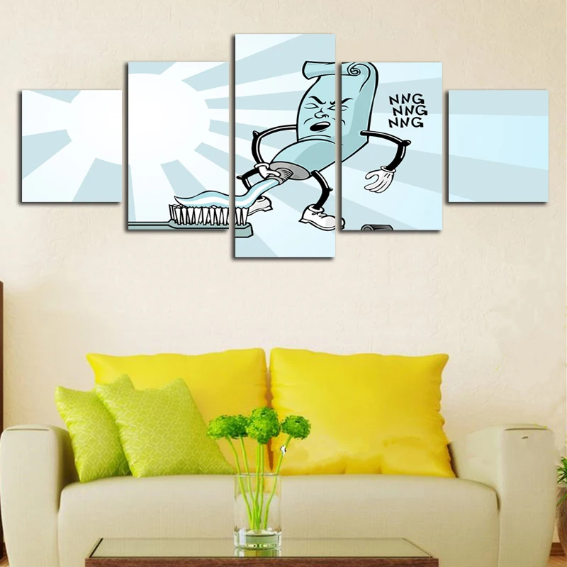 

5 Pieces Canvas Prints HD Printing Wall Pictures For Living Room Nordic Style Flower Picture Modular Painting No Framed