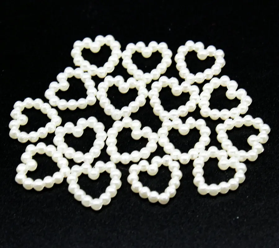 2000 шт искусственного бисера Сердце Жемчужные кабошоны/перламутровое сердце