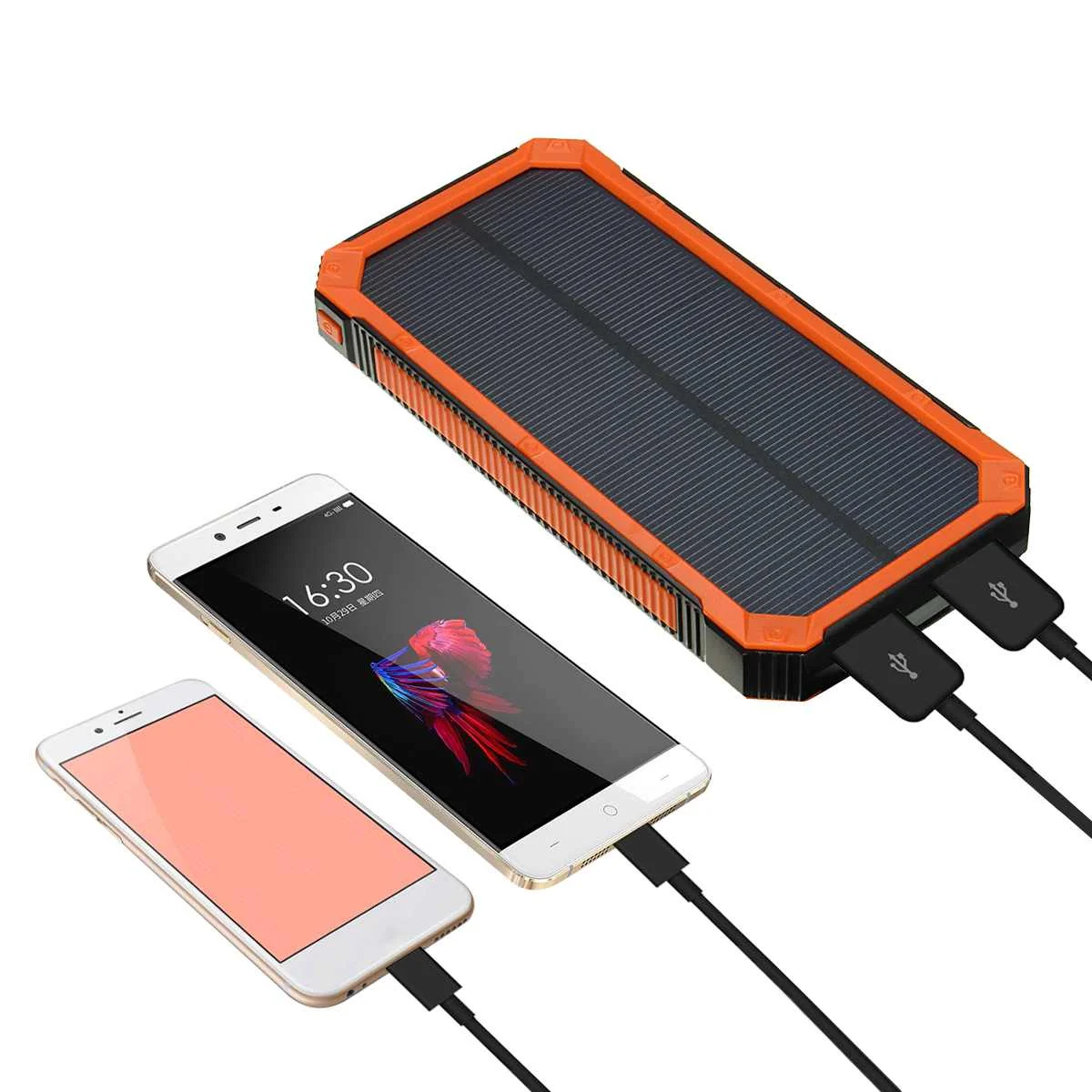LEORY 300000mAh водонепроницаемый портативный Солнечный аккумулятор зарядное устройство двойной USB черный оранжевый зеленый желтый