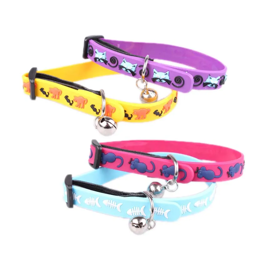 Мягкий резиновый ошейник с колокольчиком для котят эластичные ожерелья кошек