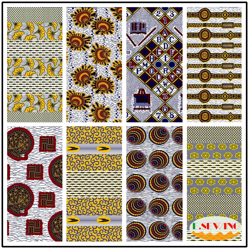 ESEWING 2019 Высокое качество африканская вощеная ткань принтом 100% хлопок Анкара