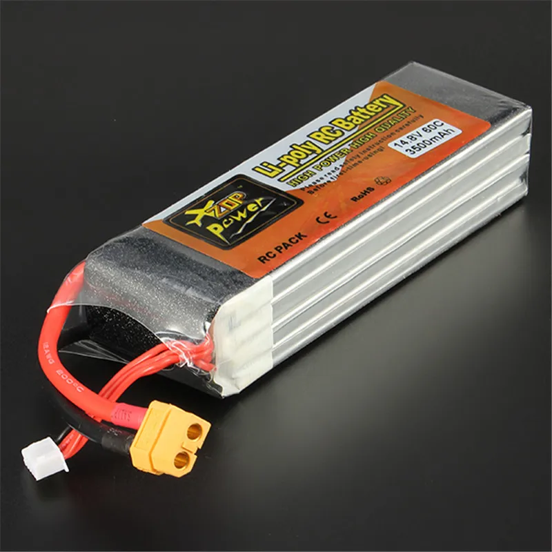 Высокое качество аккумуляторная батарея Lipo ZOP мощность 14 8 V 3500mAh 4S 60C XT60 Разъем для