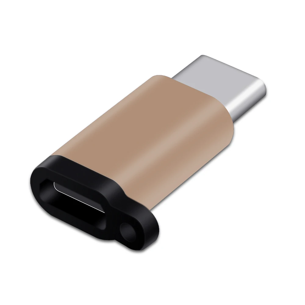 Ascromy USB-C к Micro USB конвертер Кабель соединительный брелок для Xiaomi Redmi Примечание 7 Pro huawei P20 Lite Коврики 20 Тип C адаптер - Цвет: Золотой
