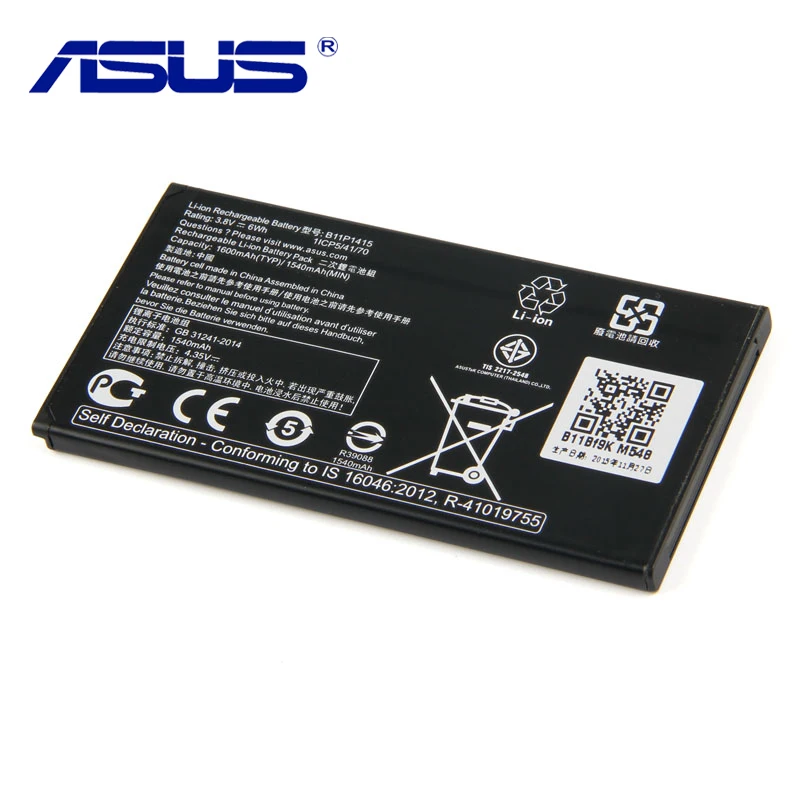 Original ASUS B11P1415 Battery For ZenFone 4 A400CG Go 4.5 ZC451TG Z00SD Dual SIM 1600mAh | Мобильные телефоны и