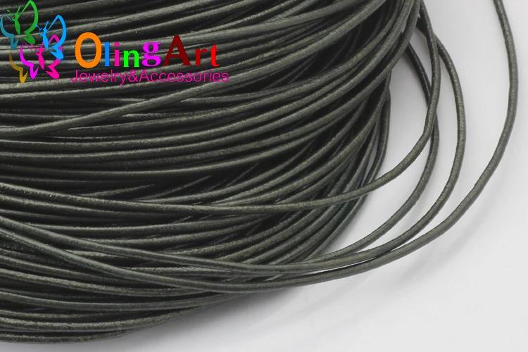 OlingArt 2mm 100Yard/Lot Craft Pearl Color Round Leather Cord Golden Silver DIY necklace Bracelet earrings jewelry making
