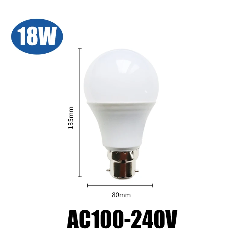 18W B22 AC100-240V 10 шт./лот светодиодный лампы B22 лампа лампада LED прожектор настольная лампа 110V 220V 240V 3 Вт, 5 Вт, 7 Вт, 9 Вт, 12 Вт, 15 Вт, 18 Вт, холодный белый свет теплый белый свет - Испускаемый цвет: 18W B22 AC100-240V