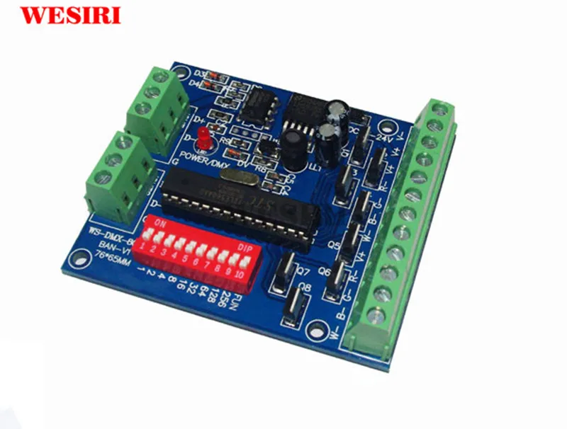 8 канальный DMX512 декодер диммер 8CH RGBW DMX контроллер DC5V 24V для Светодиодная лента