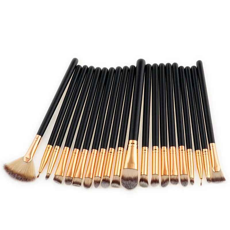 

Makeup Brush Set Black Handle Foundation Powder Blending Fan Contour Eyebrow Cosmetic Brush Tools Toiletry Kit Make Up Kwasten