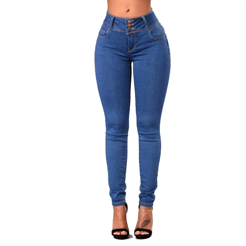 Blue Обтягивающие джинсы женские осень-зима дизайнер Stretch Bodycon Эластичный Высокая Талия пикантные модные Винтаж бойфренда ковбойские джинсы - Цвет: Blue
