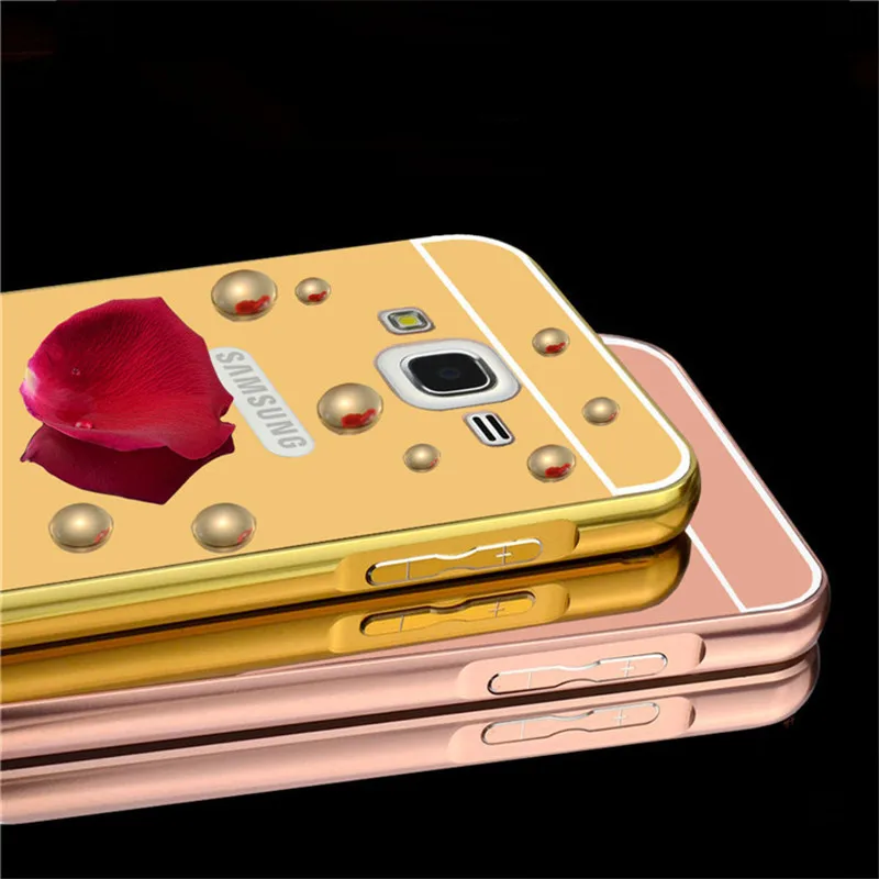Роскошные Металл + Зеркало Акриловые Case Для Samsung Galaxy Grand 2 Duos G7102 G7106 G7108 Мобильный