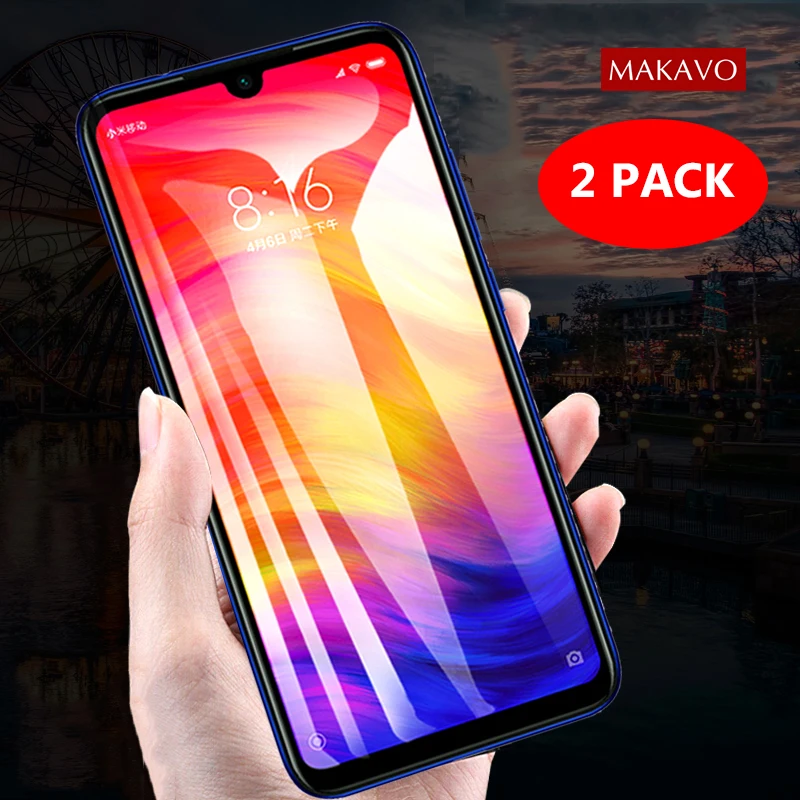 Взрывозащищенное Закаленное Стекло 9H для Xiaomi Redmi 7 2 упаковки защитная пленка