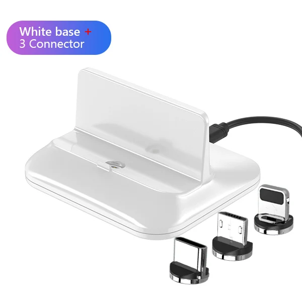 ACCEZZ Магнитная подставка для телефона держатель для iphone XR XS MAX X 8 7 6 6s 5 Plus type-C Micro USB Освещение настольное зарядное устройство для Xiaomi - Цвет: Cable with 3 Plug