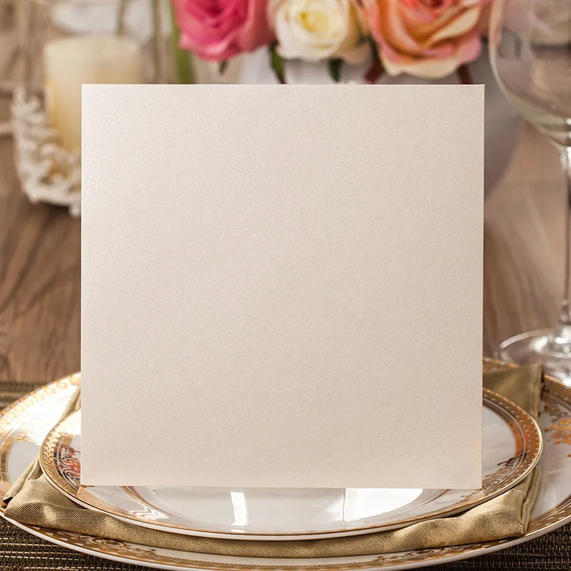 100 шт./лот свадебные приглашения лазерная резка Пригласительные открытки для