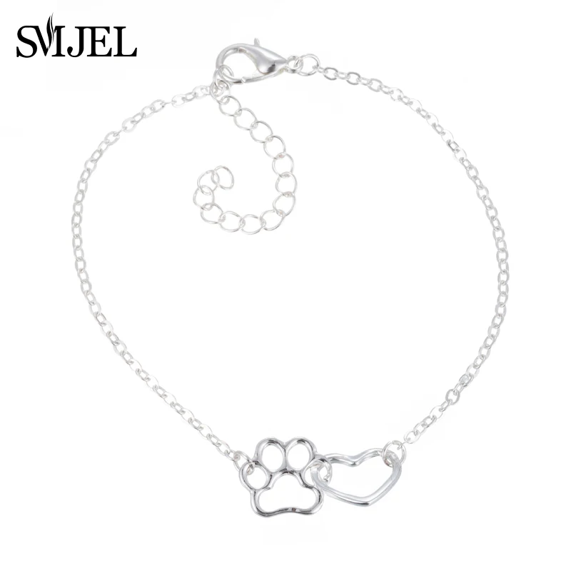 SL106 SMJEL Любовь Сердце Форма браслет для женщин браслеты нержавеющая сталь пара ювелирных изделий подарок на день Святого Валентина acero inoxidable joyeria mju - Окраска металла: SL106