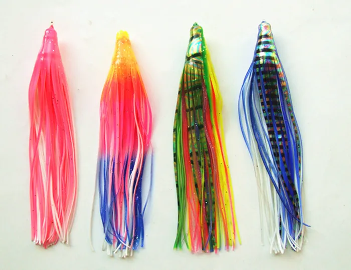 

Hot Sale-8inch Octopus Skirt Bait Fishing Lure Soft Bait Sea Bait Fishing Tackle Big Game Trolling Lure Two Color Matching Doubl
