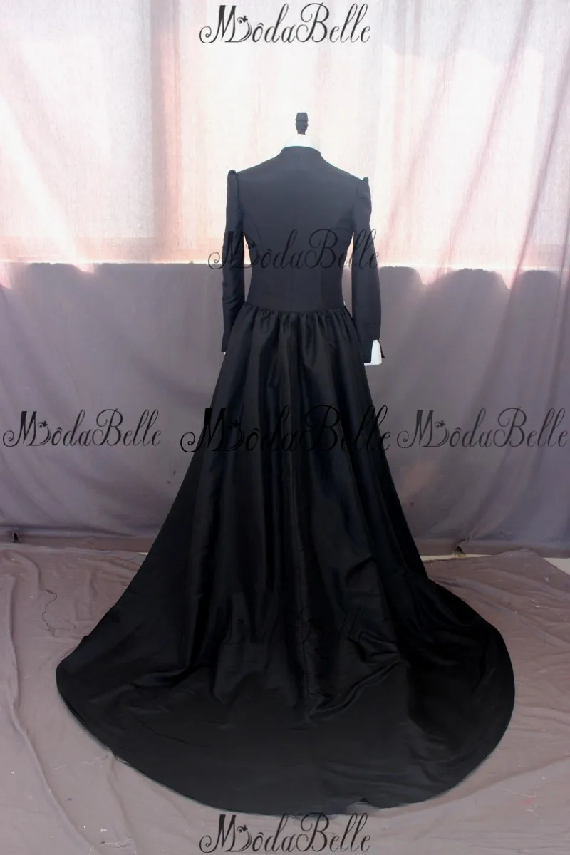 Средневековое 2017 винтажное кружевное черное белое свадебное платье с длинным