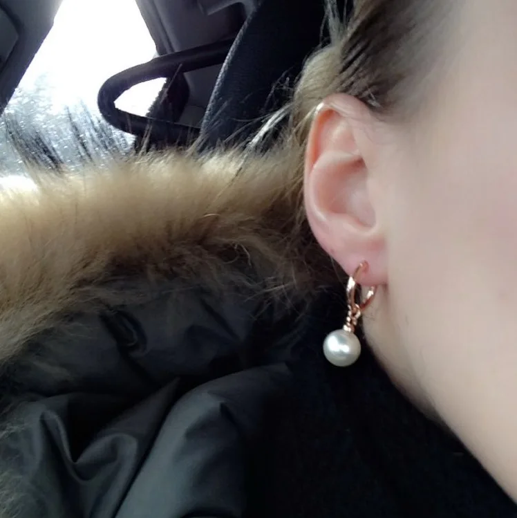 Italina новое поступление серьги с имитацией жемчуга Brinco 18K настоящая позолота два