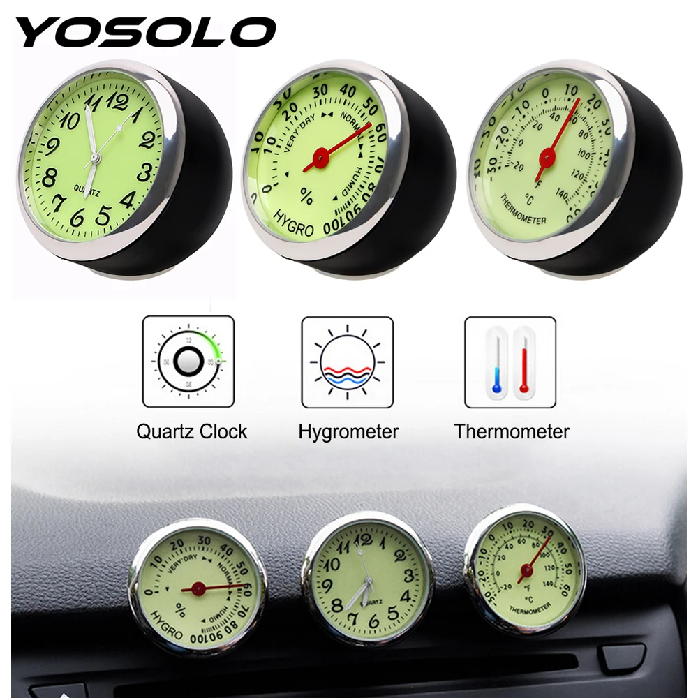 Мини часы YOSOLO термометр гигрометр|car clock|mini car clockclock thermometer |
