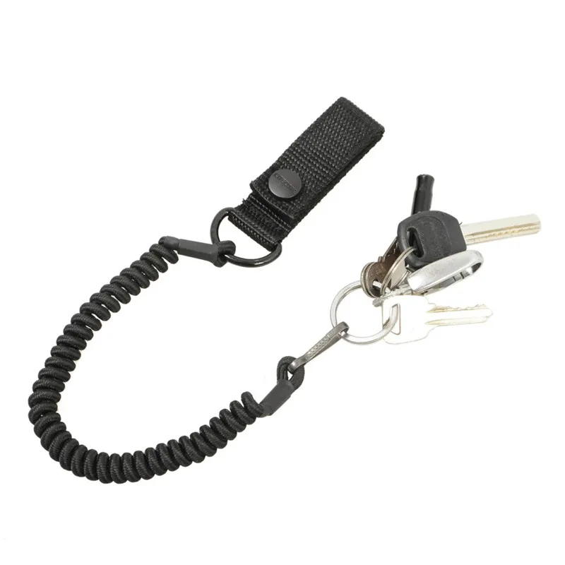 Tactical Telescopic Sling Lanyard Nylon Rope Security Gear Tool Anti lost Phone Keychain For Airsoft Outdoor Hiking Camping ~|for airsoft|tactical