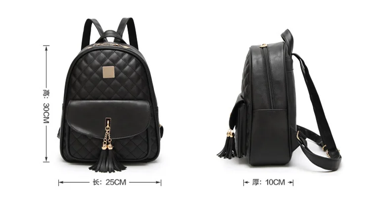 Новые сумки на плечо с кисточками Sac A Dos женская сумка с ромбовидной решеткой школьные сумки для девочек рюкзаки для женщин 3 шт. рюкзак с медведем