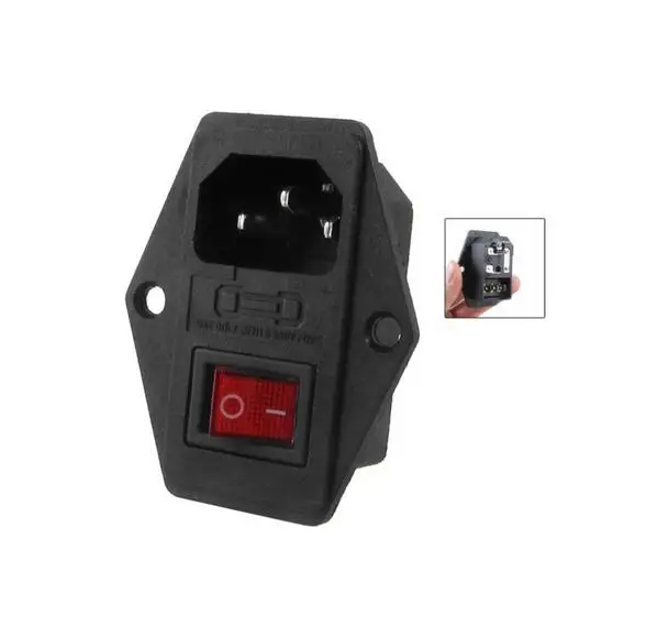 Высококачественная Черная красная переменный ток 2017 в 10 А 3 контактная розетка