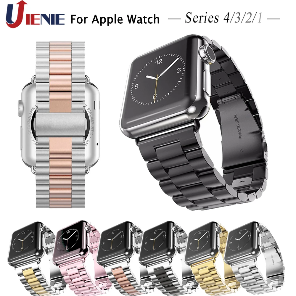 

Ремешок из нержавеющей стали для Apple Watch Band 44 мм 40 мм 38 мм 42 мм, спортивный браслет для наручных часов iWatch Series 4 3 2 1