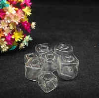 500pcs empty ice squares glass bubble dome pendant jewelry fashion glass globe cover vial necklace pendant diy accessories gifts