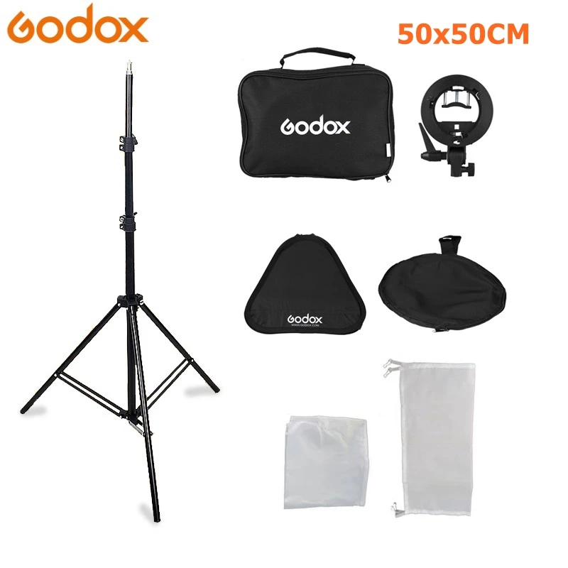 Godox 50x50 см вспышка Speedlite софтбокс + S образный кронштейн Bowens комплект крепления с 2 м
