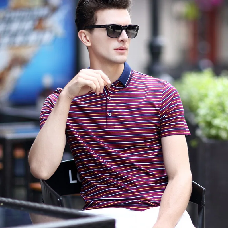 Мужская рубашка поло хлопок лиоцелл натуральный Слик короткий рукав мягкий