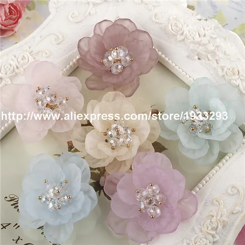 Цветы из смолы с плоской задней стороной 6 шт./лот около 40 мм|rhinestone flower brooch|rhinestone