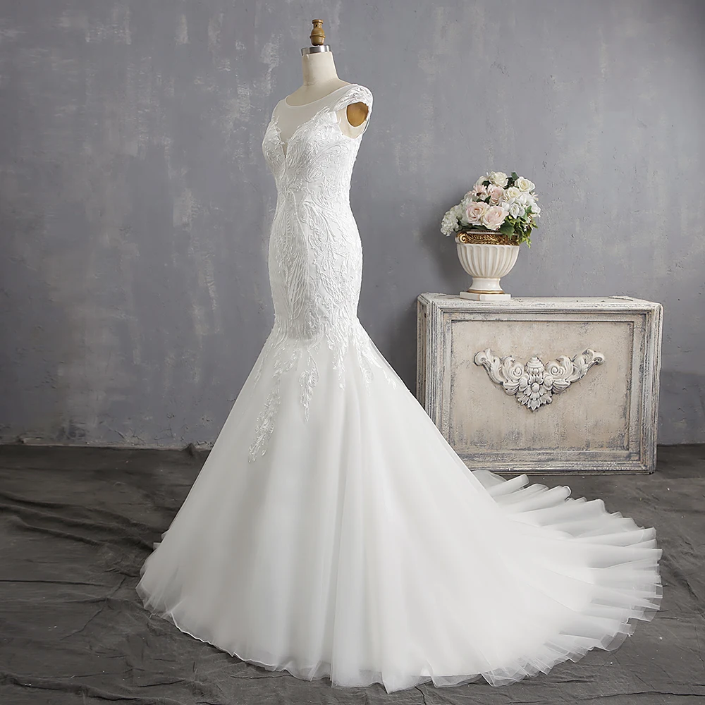 Vestidos De Novia 2020 свадебное платье с кружевами длинное размера плюс винтажное Русалка