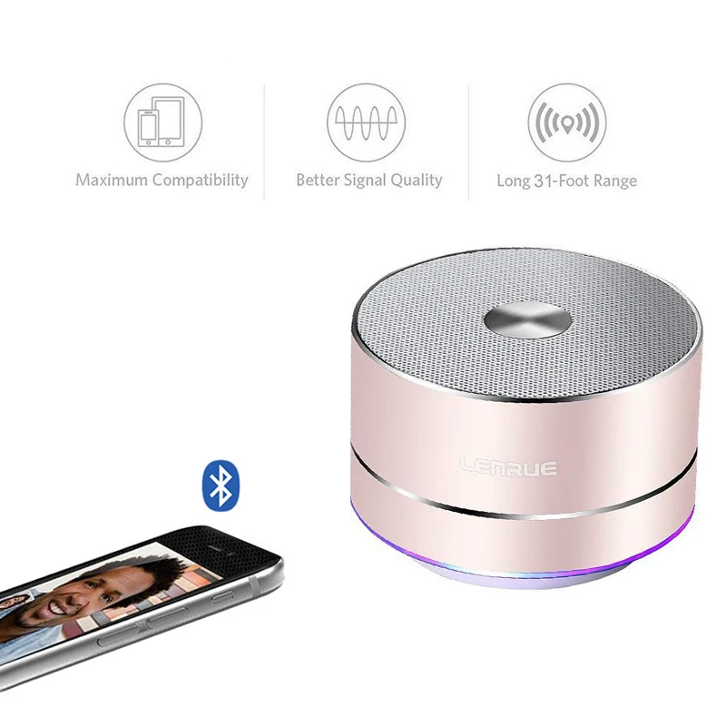 LEnRuE Портативный Беспроводной Bluetooth Динамик звуковая колонка звук с TF картой FM