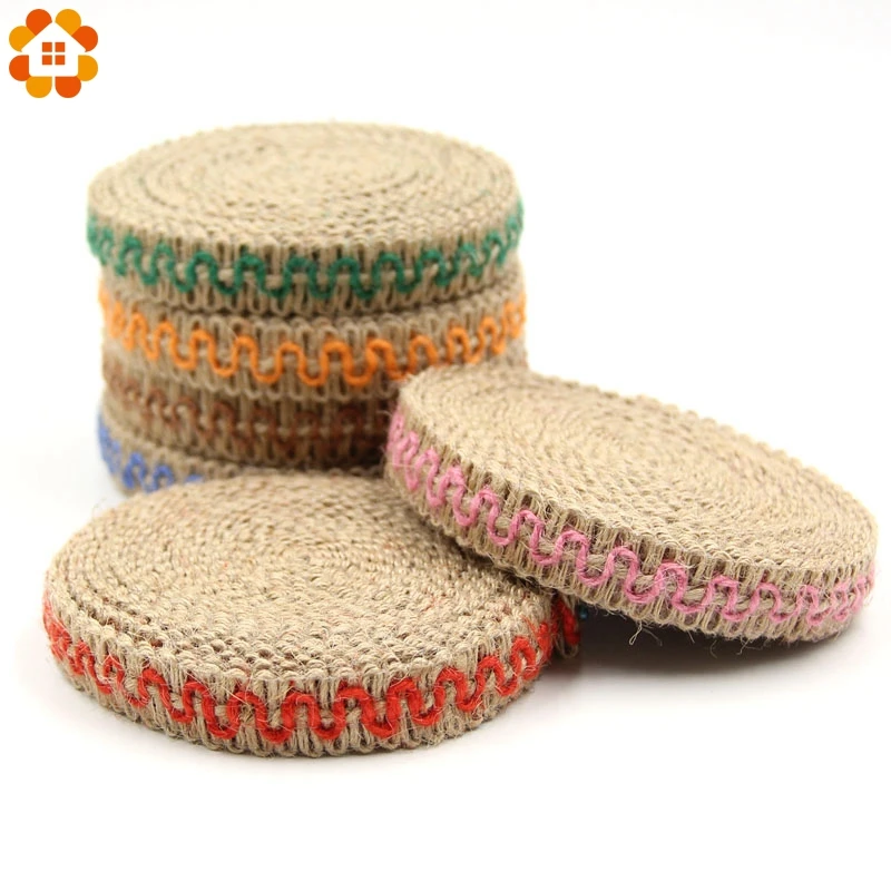 5 м/лот джут рулонов мешковины Гессе ленте Кружево деревенский Винтаж для дома