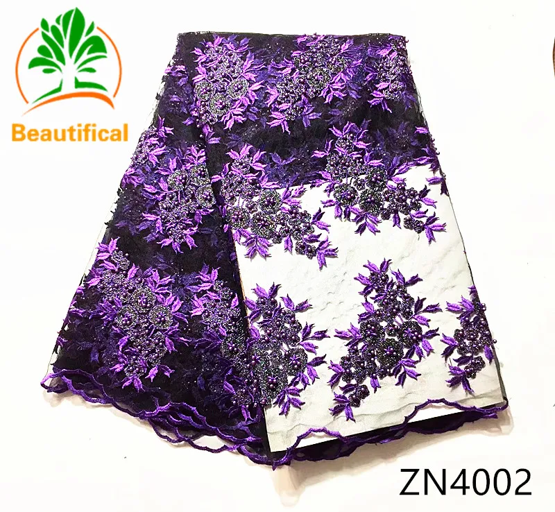 Beautiful African Net lace fabric 5yards embroidery flower beaded yellow+black african tulle for wedding ZN40 | Дом и сад