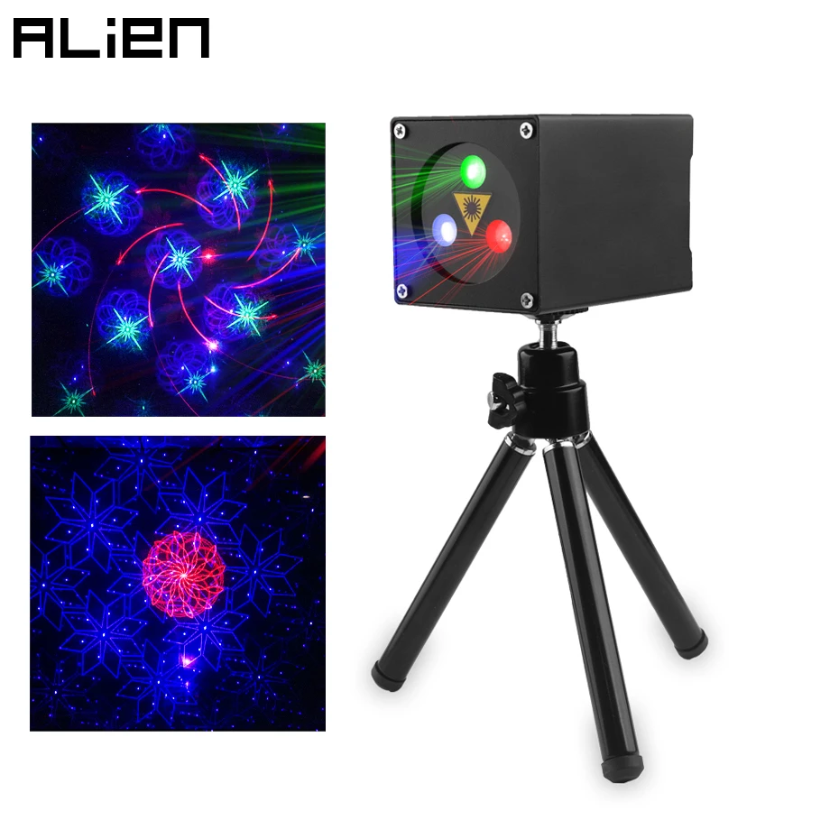 ALIEN мини RGB перезаряжаемый лазерный проектор 30 моделей сценический эффект