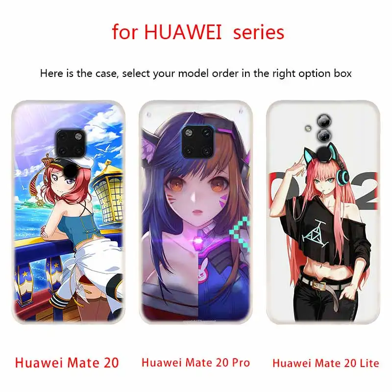 Японская девушка кот сексуальный мягкий силиконовый чехол для Huawei Mate 10 Lite 20 Pro 20X S