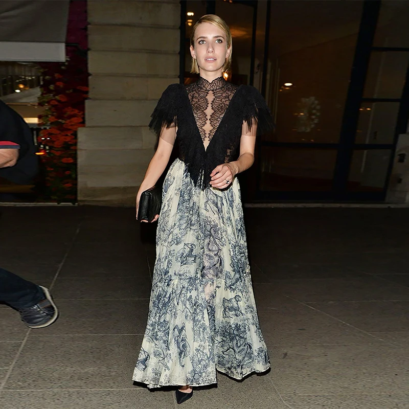 2019 дизайнерское винтажное лоскутное женское Макси платье с коротким рукавом и