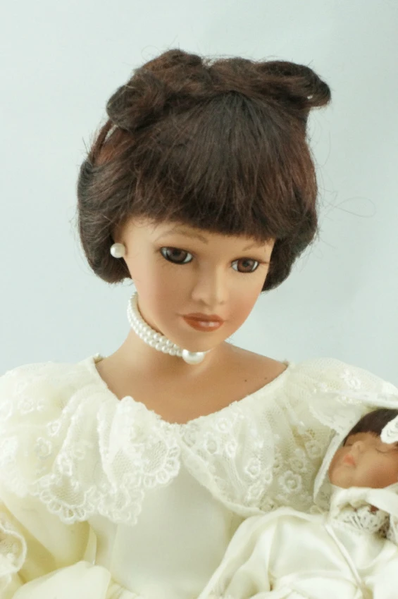 Кукла фарфор 16 &quotбежевый собирать Для женщин маленьких реалистичные платье