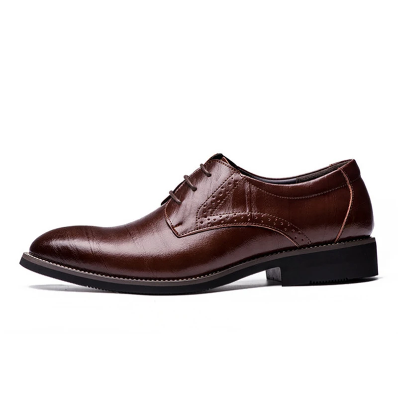 Men Luxury Leather Working Dress Shoes Male Italian Eurpean Style Pointed Toe Elegant Business Formal AA51523 | Обувь