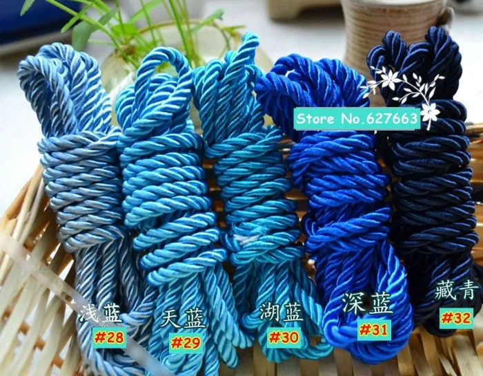 Трехслойная витая веревка 5 мм для украшения сумок многоцветная