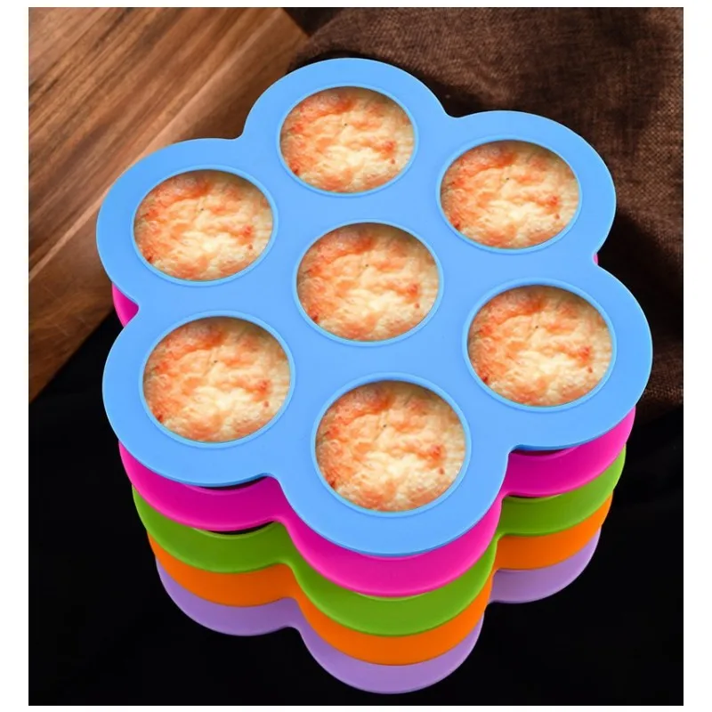 7 отверстий безопасный силикон Детские Цветочные решетки контейнер для еды