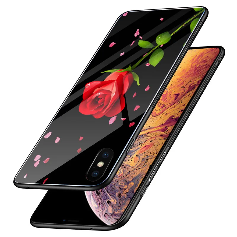 Закаленное стекло i 8 чехол для телефона iPhone Plus 7 6 S Тонкий силиконовый X XR XS MAX милый