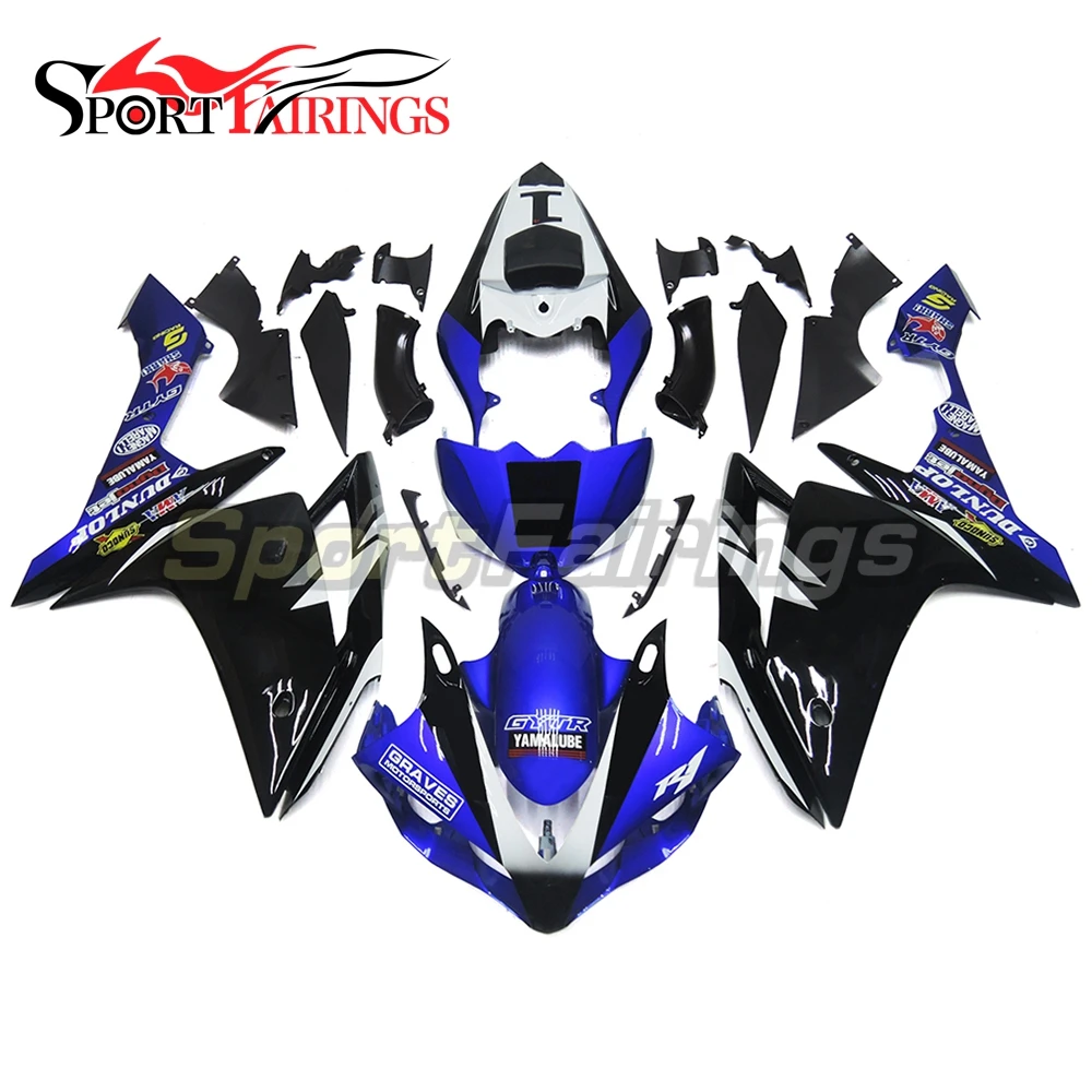 

Plastic Injection Fairings For Yamaha R1 Year 2007 2008 YZF 07 08 ABS Motorcycle Fairing Kit Body kit Blue Black Matte Carenes